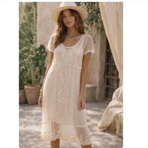 ZARA SIZE SMALL VICTORIAN TULLE EMBROIDERED DRESS